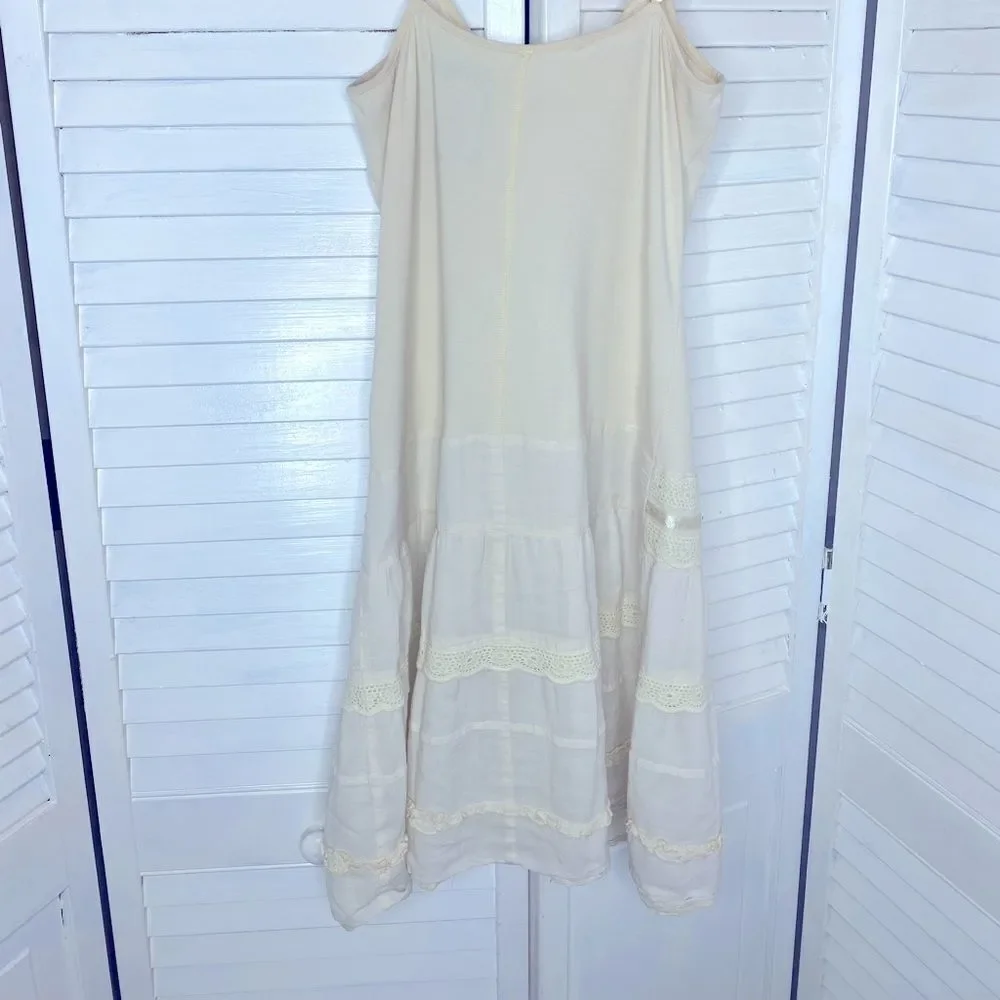 Cream V-Neck Dress